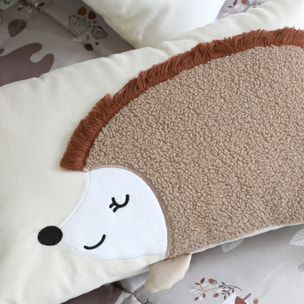 Coussin rectangulaire enfant hérisson - Naturel