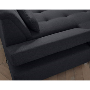 Vermont - canapé panoramique d'angle droit - 7 places - XXL - Noir