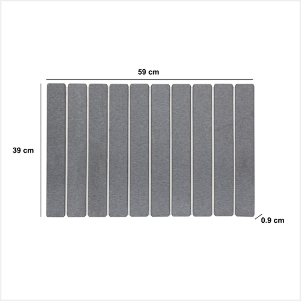 Tapis de bain caillebotis en diatomite gris 59x39cm