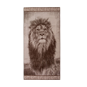 Telo Mare Spugna Jacquard Spiaggia Disegno Safari