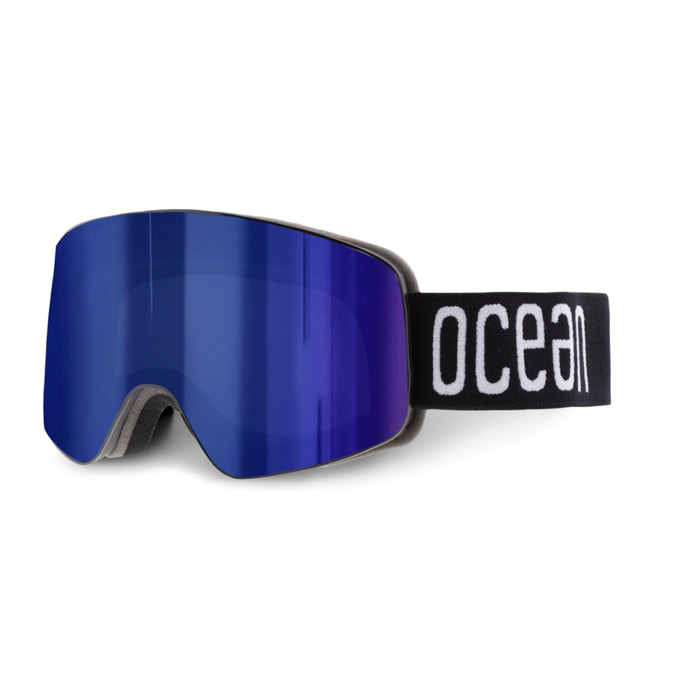 Gafas de esquí OCEAN PARBAT - Negro / Revo azul con borde negro