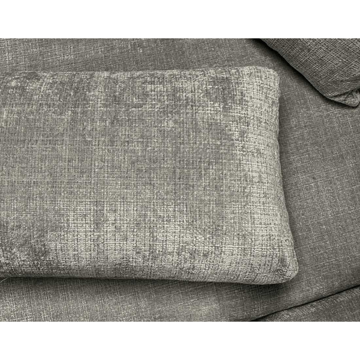 Miro - Canapé d'angle gauche 4 places convertible avec coffre en velours texturé - Gris