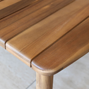 Salon de jardin 4 places en bois d'acacia et résine tressée beige ALHAMBRA