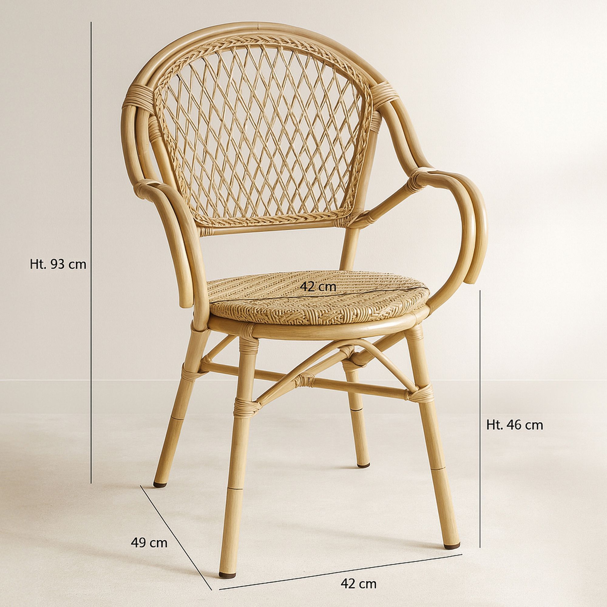 Lot de 2 fauteuils de table en rotin synthétique CAPRI
