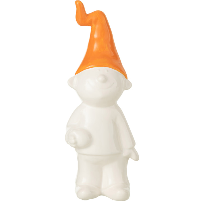 J-Line figurine Lutin Debout - céramique - blanc/orange - small