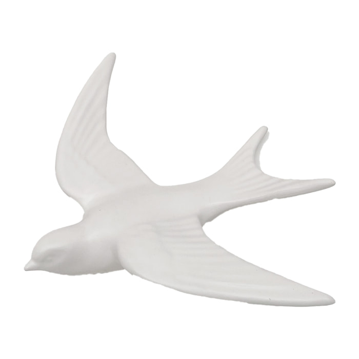 Déco murale hirondelle en Résine - Blanc