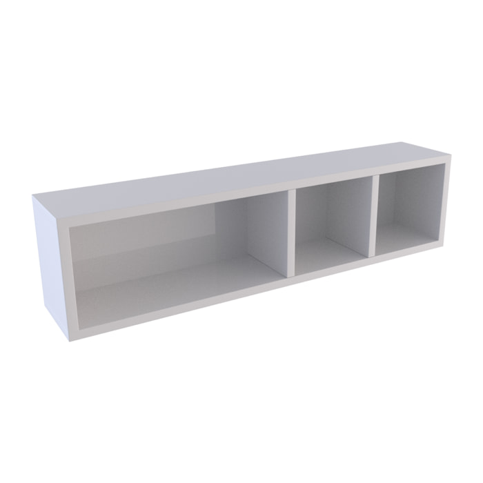 Etagère murale 80x20x20cm blanche de rangement 3 emplacements - PERSONALYZ TRIPLO
