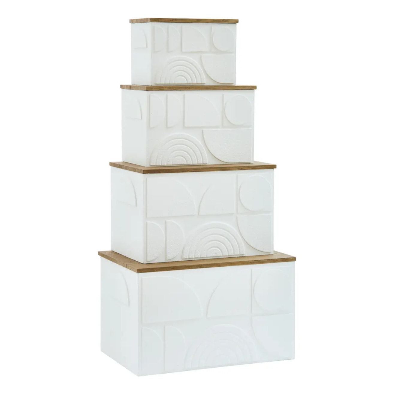 Lot de 4 malles Catalina blanc
