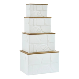 Lot de 4 malles Catalina blanc