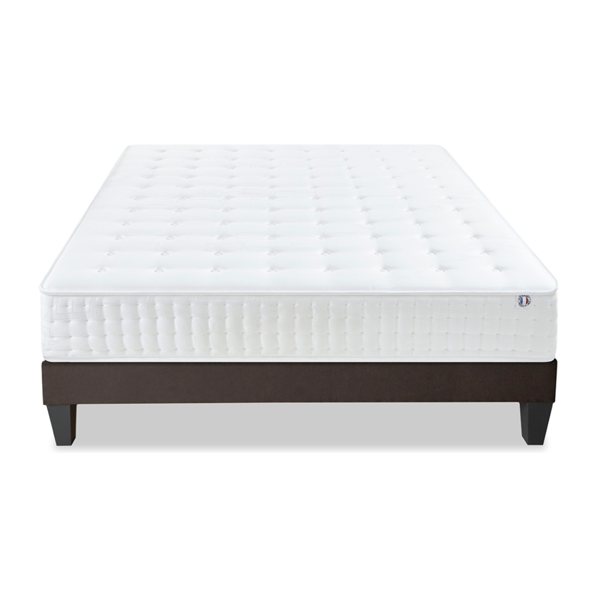 Ensemble Matelas Vendôme & Sommier KIT15, 25 cm, Mémoire de Forme et Mousse Supersoft, Technologie tri-Lattes, Soutien ferme