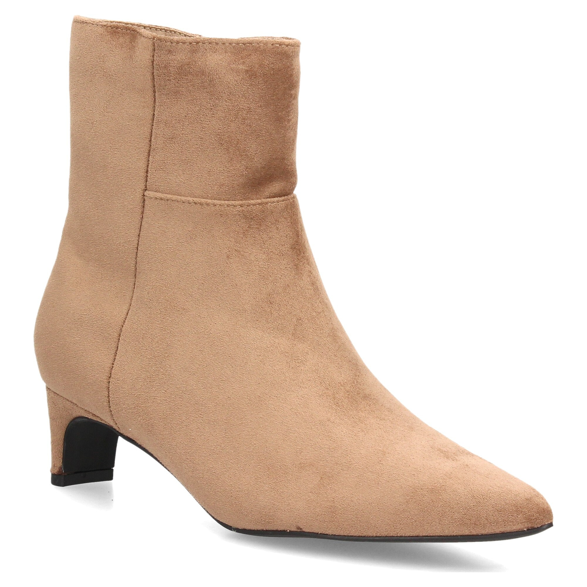 Botines de ante elegantes de tacón bajo femenino