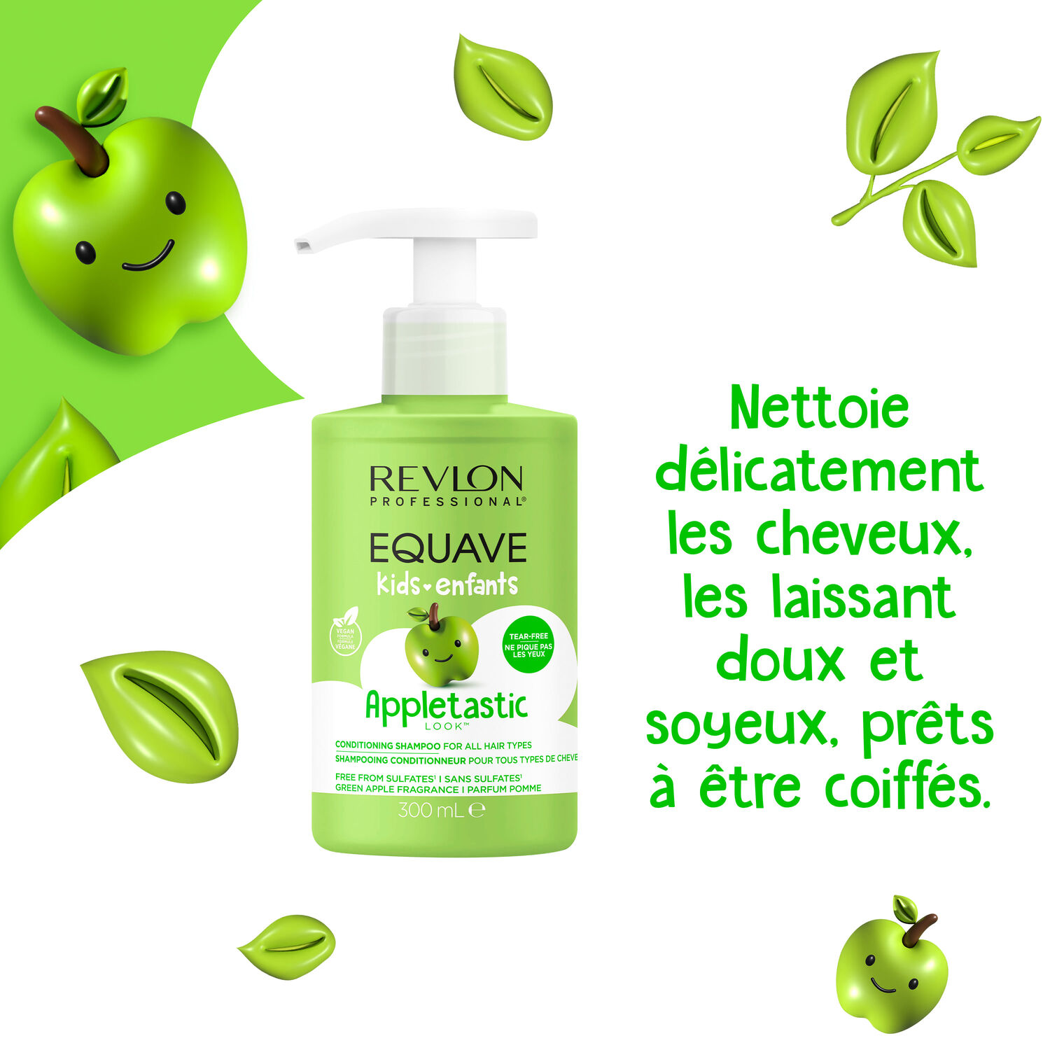 Equave Kids Enfants Appletastic - Shampooing Doux Démêlant Parfum Pomme 300 ml