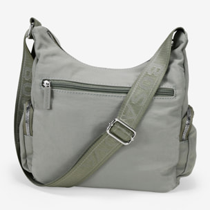 Bolso bandolera taupe con cremalleras
