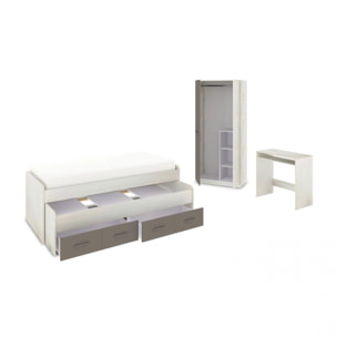 Dormitorio juvenil Axim Max Blanco Alpes - Basalto