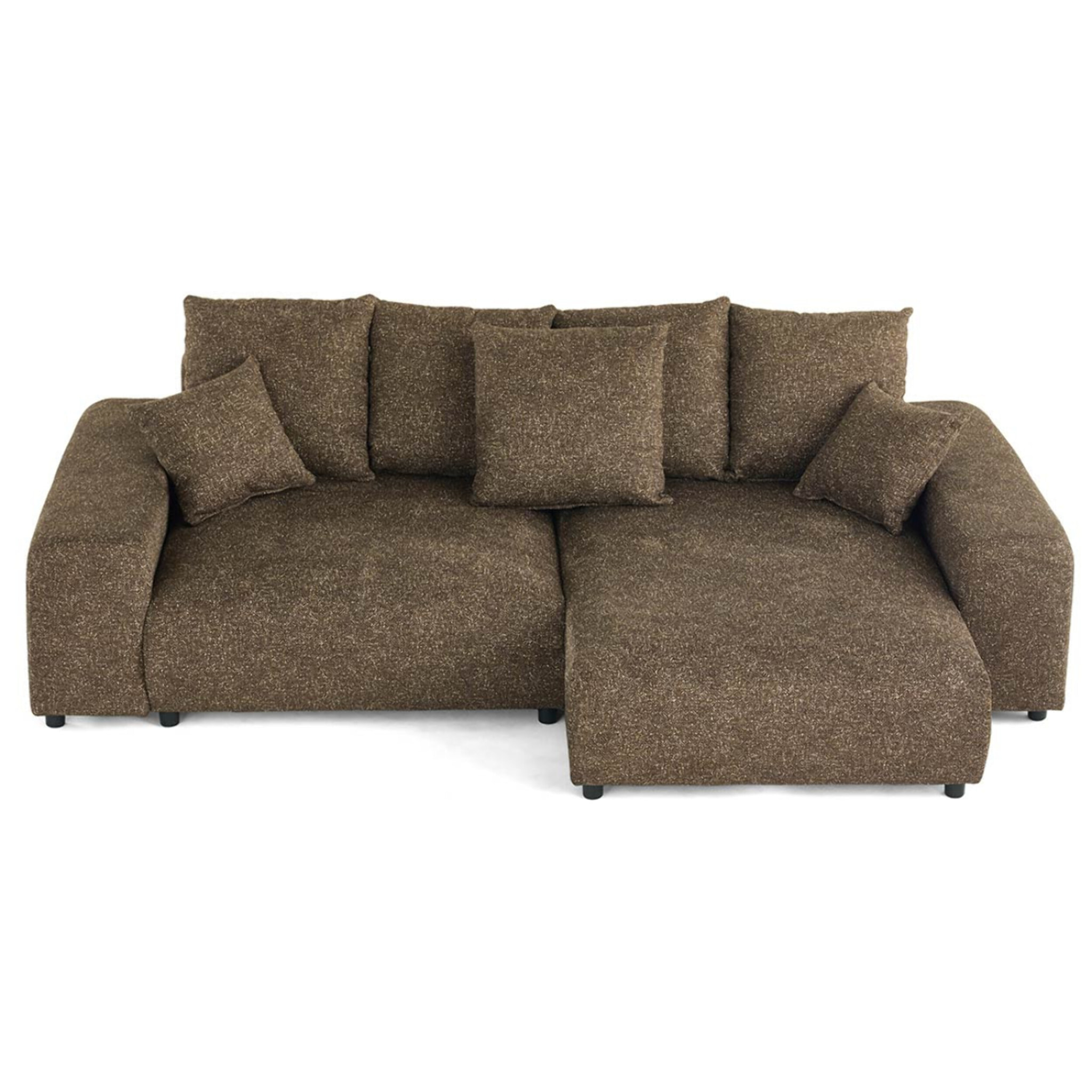 Spice - canapé d'angle réversible 4 places convertible avec coffre en tissu moucheté - Vert