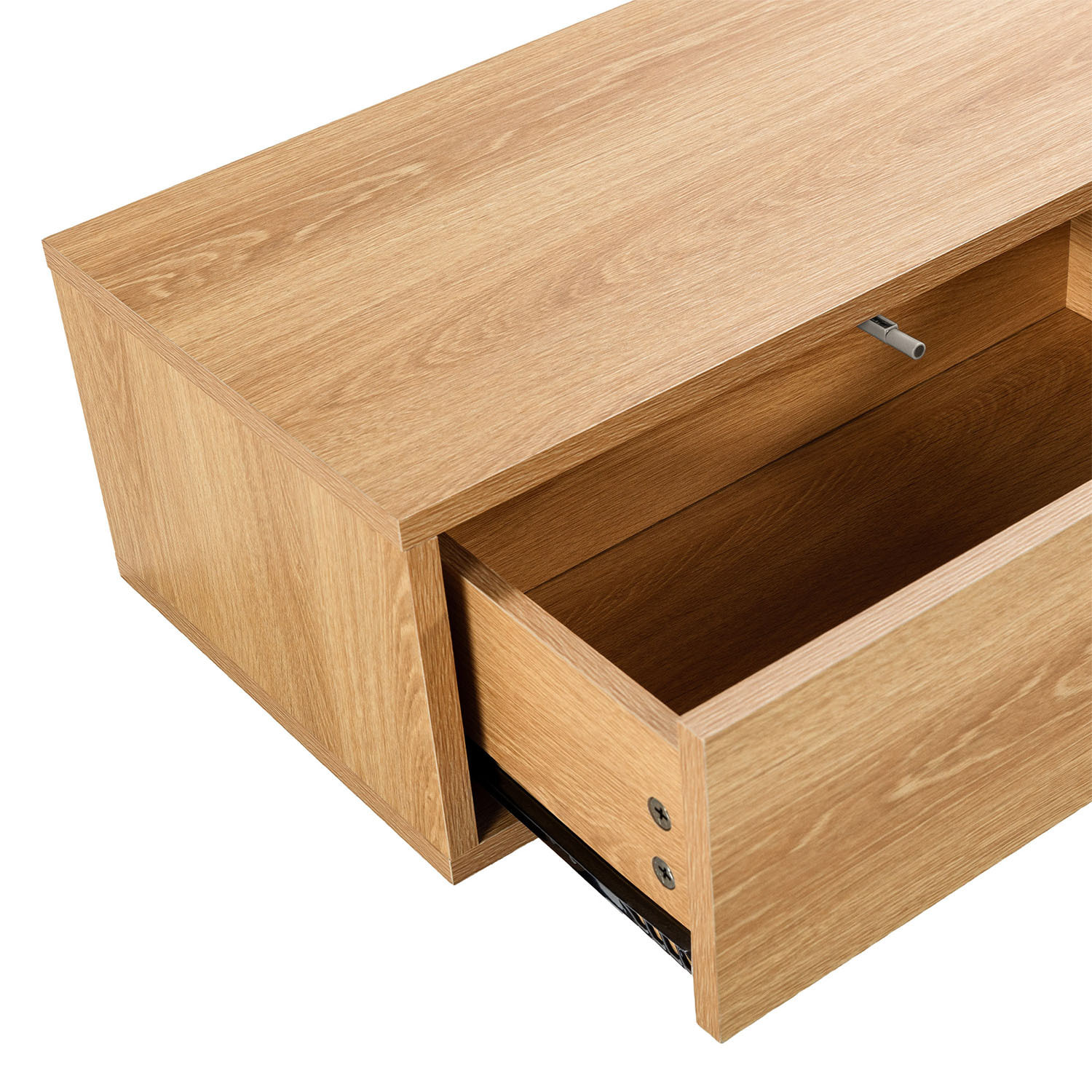 Mesa consola suspendida Auri 2 cajones efecto Roble