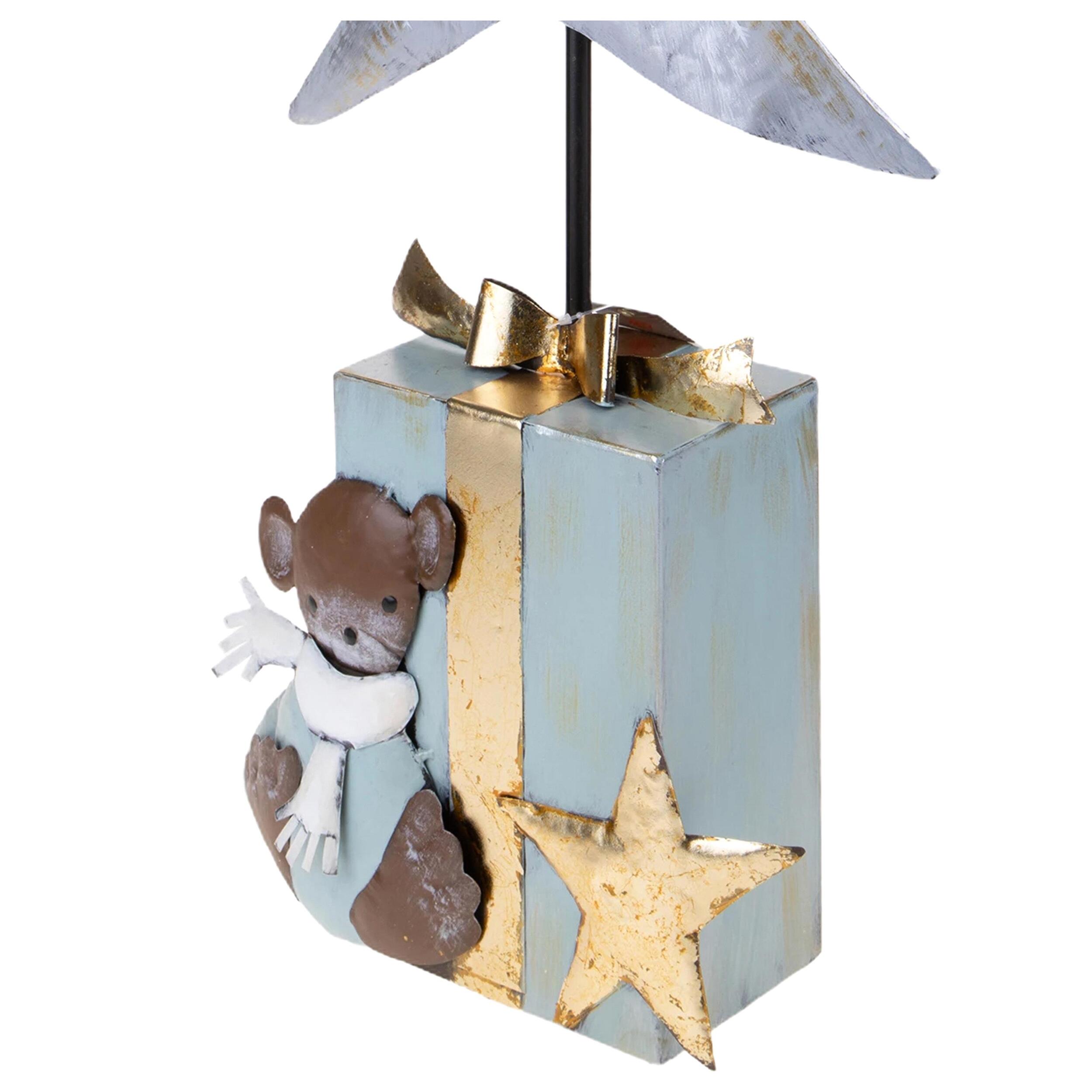 Albero natale artificiale con Pacco Dono - Pezzi 1 - Colore Verde - 31x80Hx12,7cm - Bianchi Dino