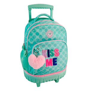 Trolley Fjo Compacto Doble Cuerpo Gran Capacidad Blin Blin Kiss Me. Espaldera y tirantes ajustables y acolchados.