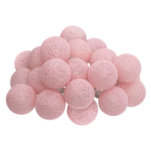 Guirlande LED 20 boules - rose L435 cm