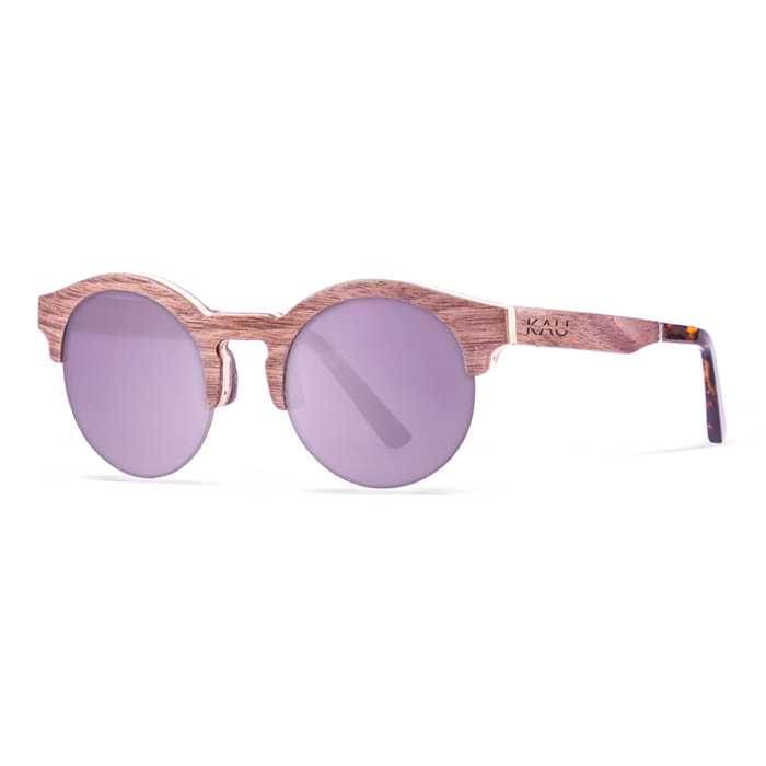 Gafas de sol KAU HONG KONG - Patilla de madera de ébano y / Ahumada