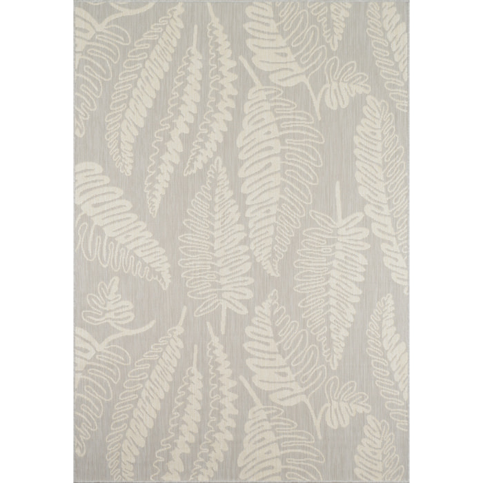 Samba - tapis intérieur extérieur motif feuilles, gris