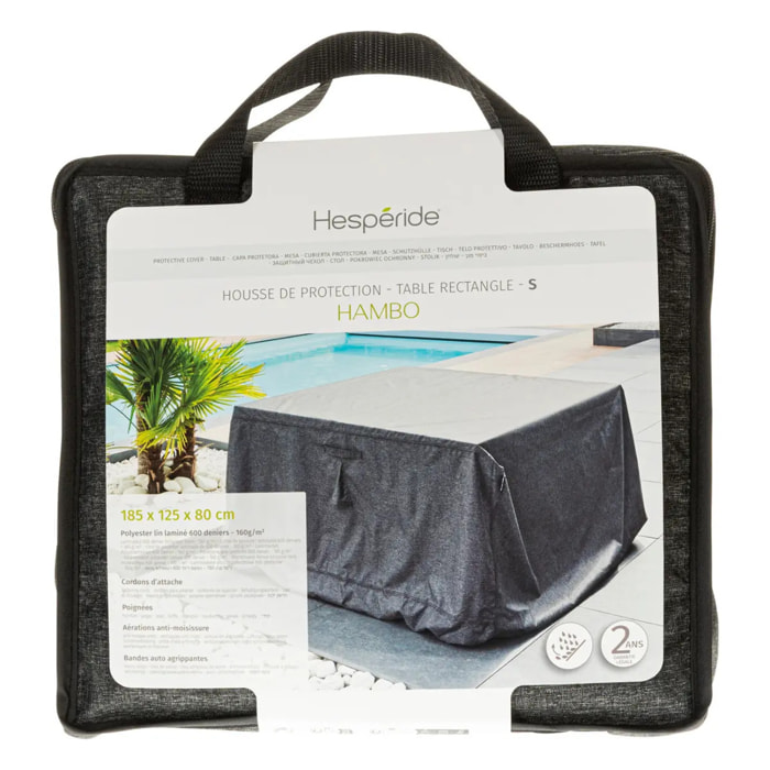 Housse de protection "Hambo" pour table rectangulaire S 185x125x80cm en polyester