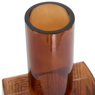 Vase Reso en Verre 13,5x8x26,7cm Marron