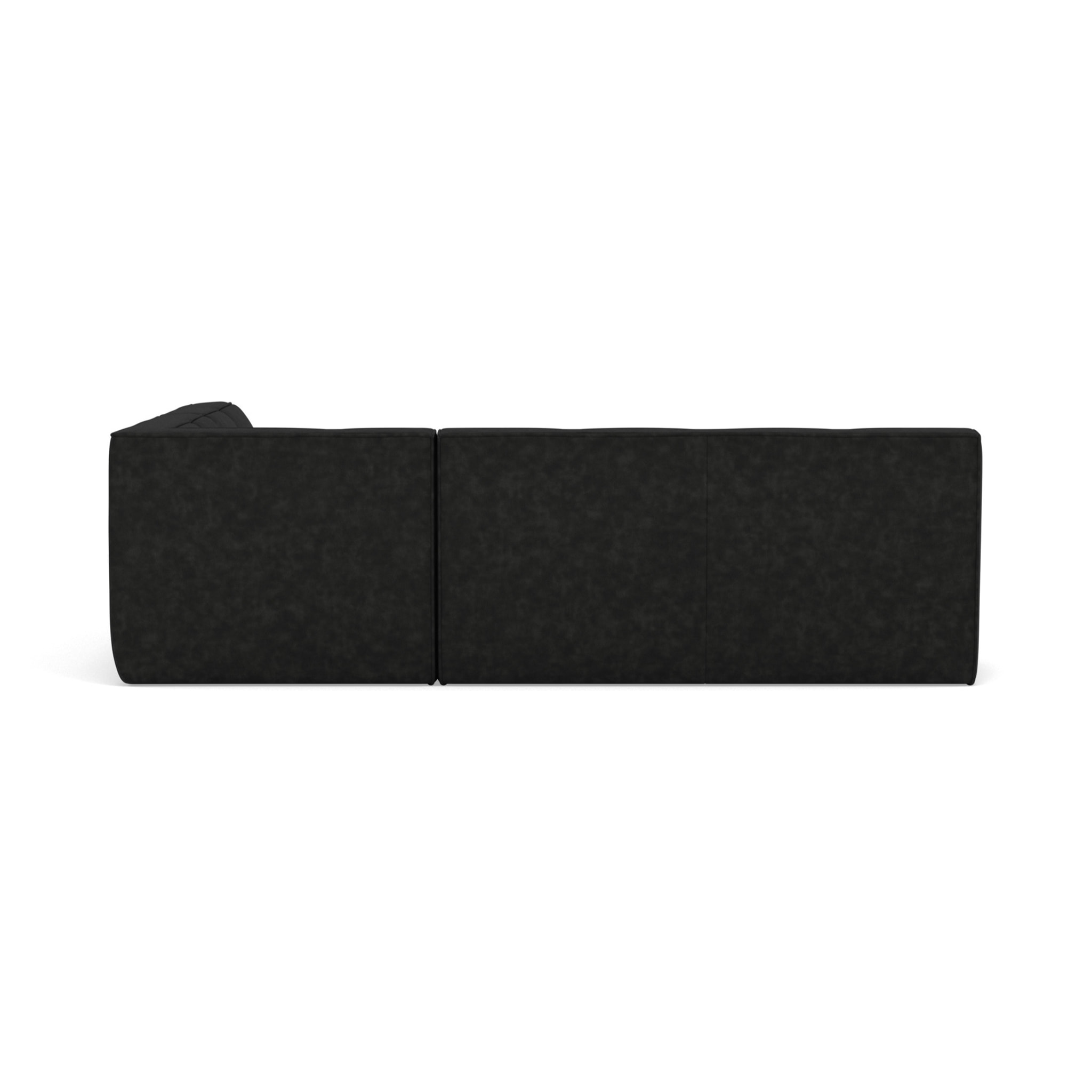 Alya - canapé modulable d'angle réversible 4 places en simili - Noir