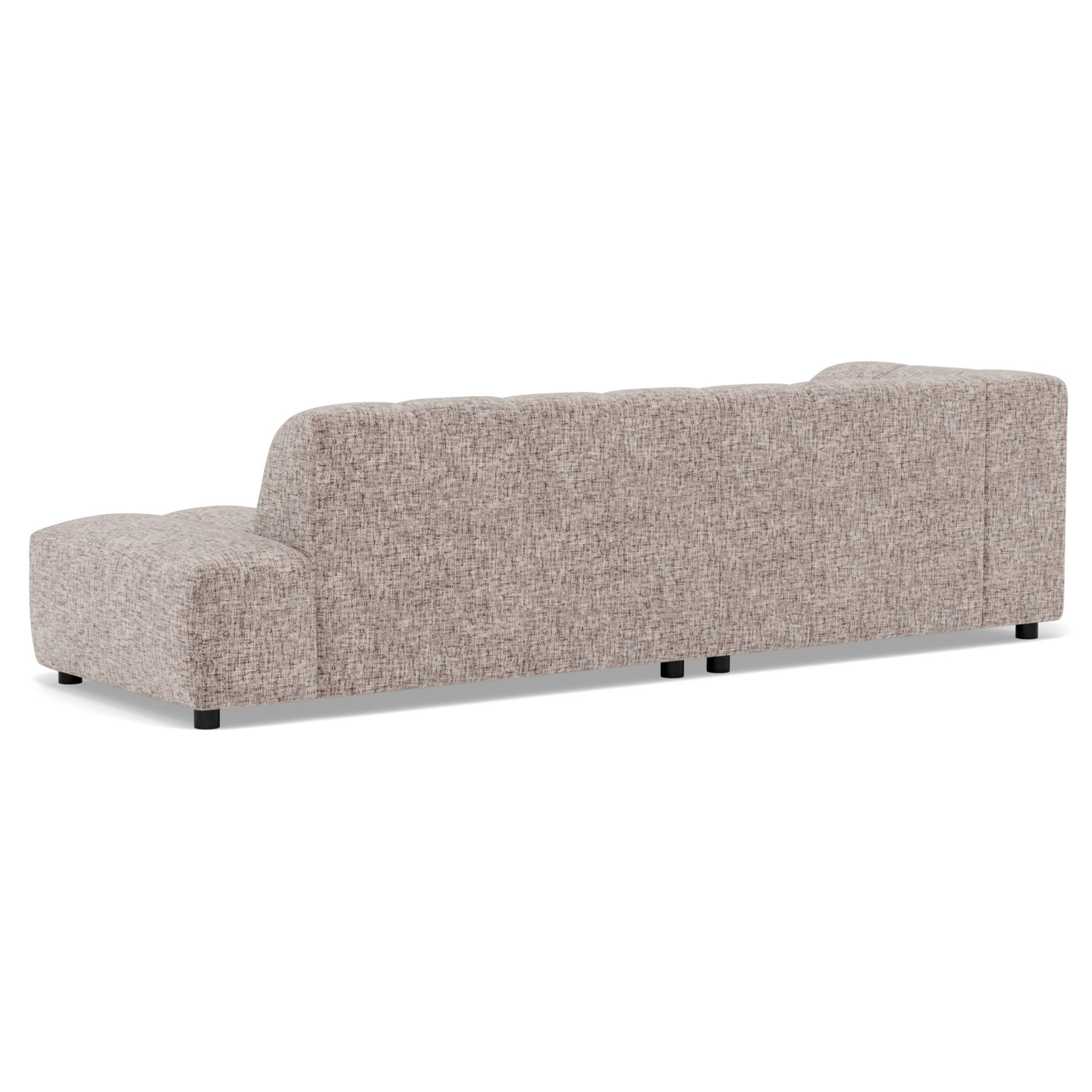 Curtis - canapé d'angle gauche 4 places sans accoudoir en tissu texturé - Taupe