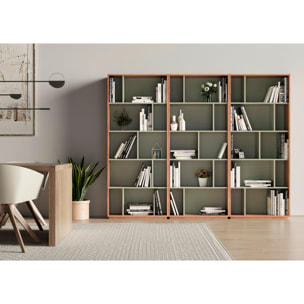 Estantería librería Nack melamina nogal-verde 191x80x32 cm