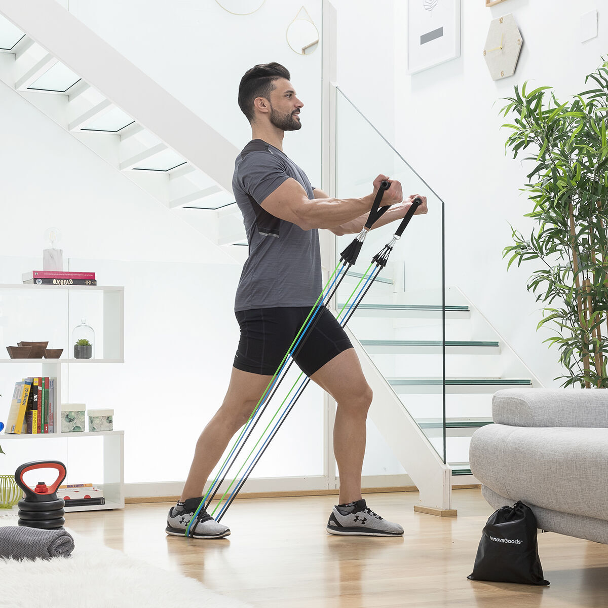 Pack Piattaforma Vibrante con Altoparlante, Telecomando e Bande di Resistenza con Guida Esercizi InnovaGoods
