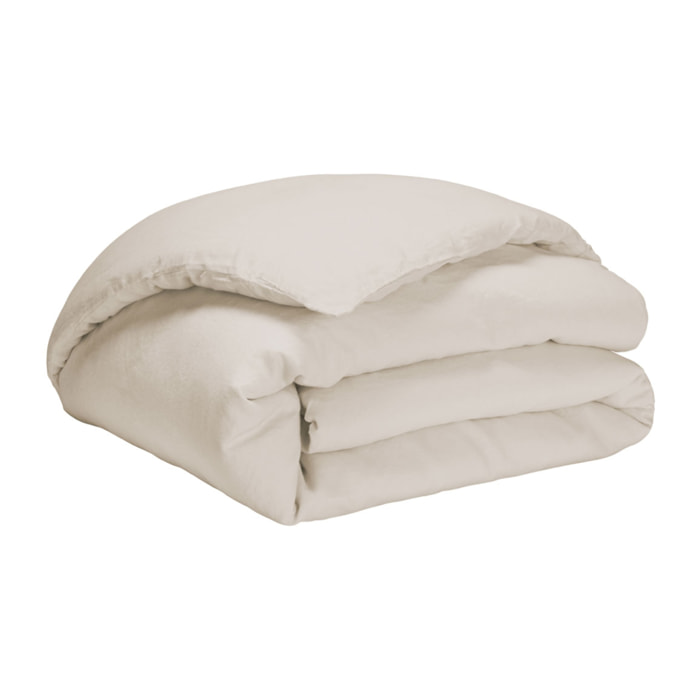 Housse de couette unie en lin lavé, Made in France, NOUVELLE VAGUE , Beige naturel