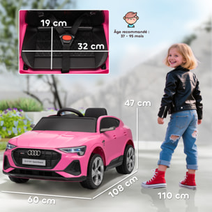 Voiture véhicule électrique enfant e-tron Sportback S line 12 V - V. max. 8 Km/h - effets sonores, lumineux - télécommande, port USB, MP3 - rose