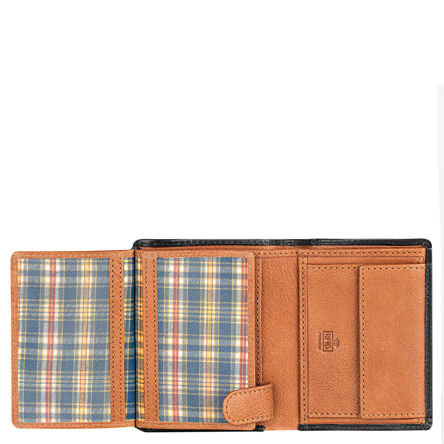 Cartera Hombre Piel Jaslen Hannover Negro-Tostado