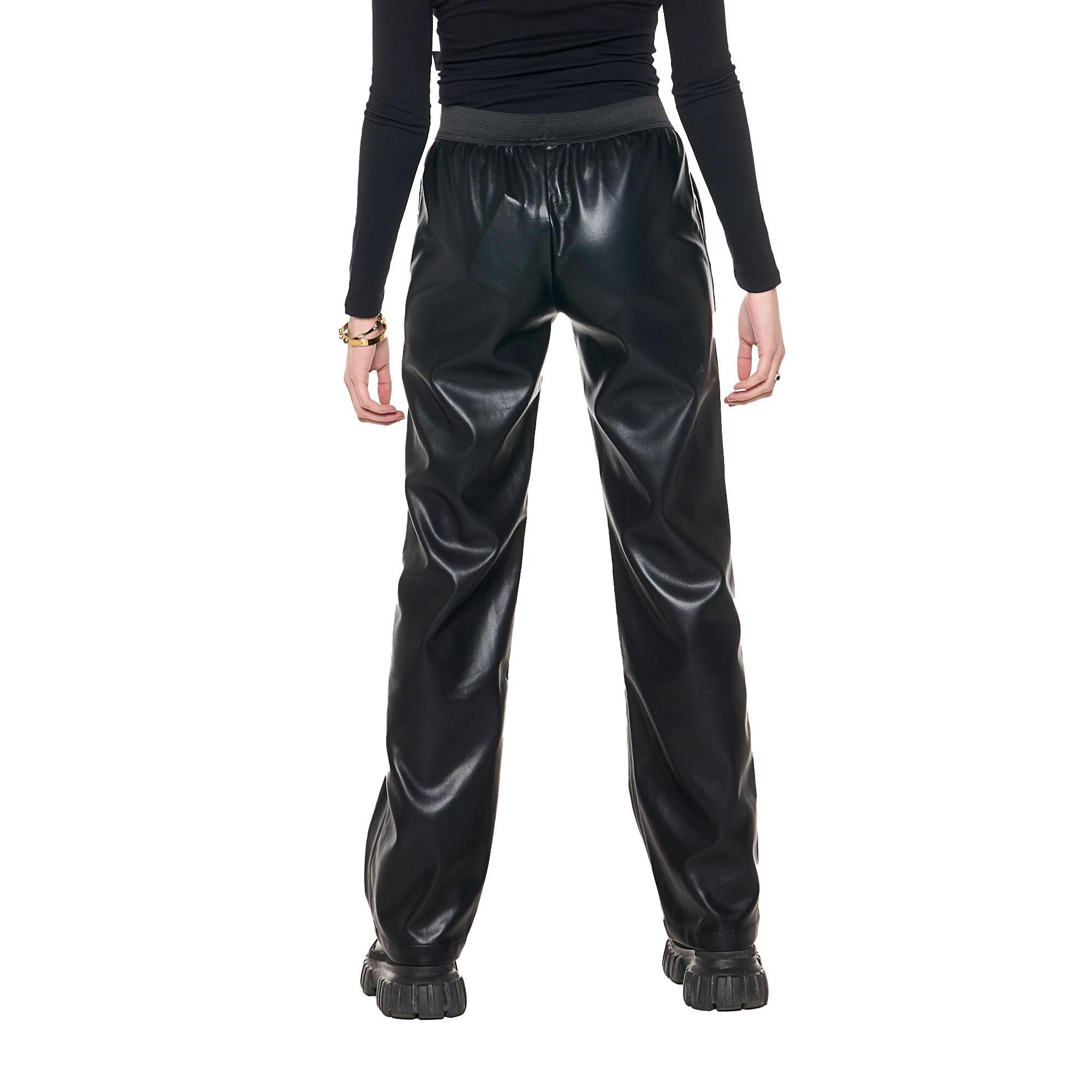 Pantalone ampio in simil pelle da donna "Black Ring"