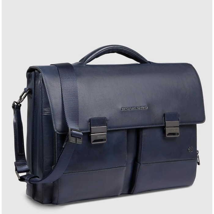 Piquadro Ventiquattrore in pelle porta pc e porta iPad® con protezione antiurto