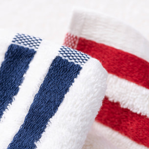 Set de 3 toallas de baño (cara 30x50cm + manos 50x90cm + ducha 70x140cm) 100% algodón 500gsm color blanco el ganso