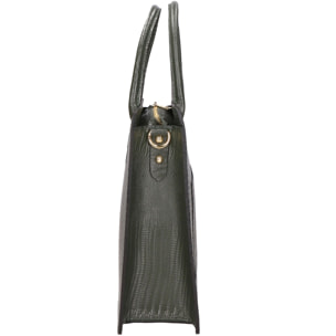 Borsa a mano da donna - Modello Giulia - Vera pelle effetto cocco - 30.0 x 28.0 x 10.0 cm