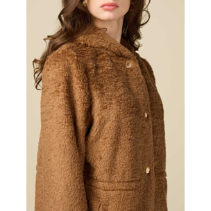 Oltre - Parka teddy con cappuccio - Marrone