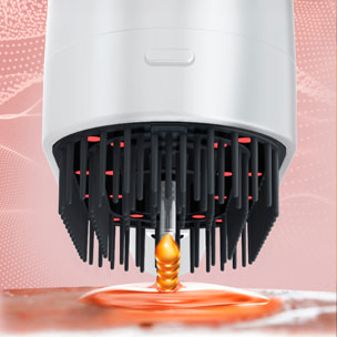 Pettine multifunzionale per capelli, con vibrazione e trattamento di luce.