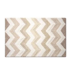 Tappeto Bagno Super Assorbente E Antiscivolo Fantasia Zig Zag Modello Corner Naturale