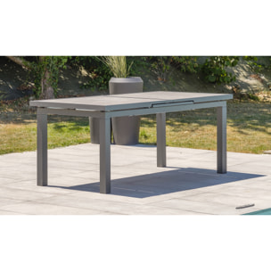 VENISE - Ensemble repas de jardin 10 places en aluminium gris anthracite
