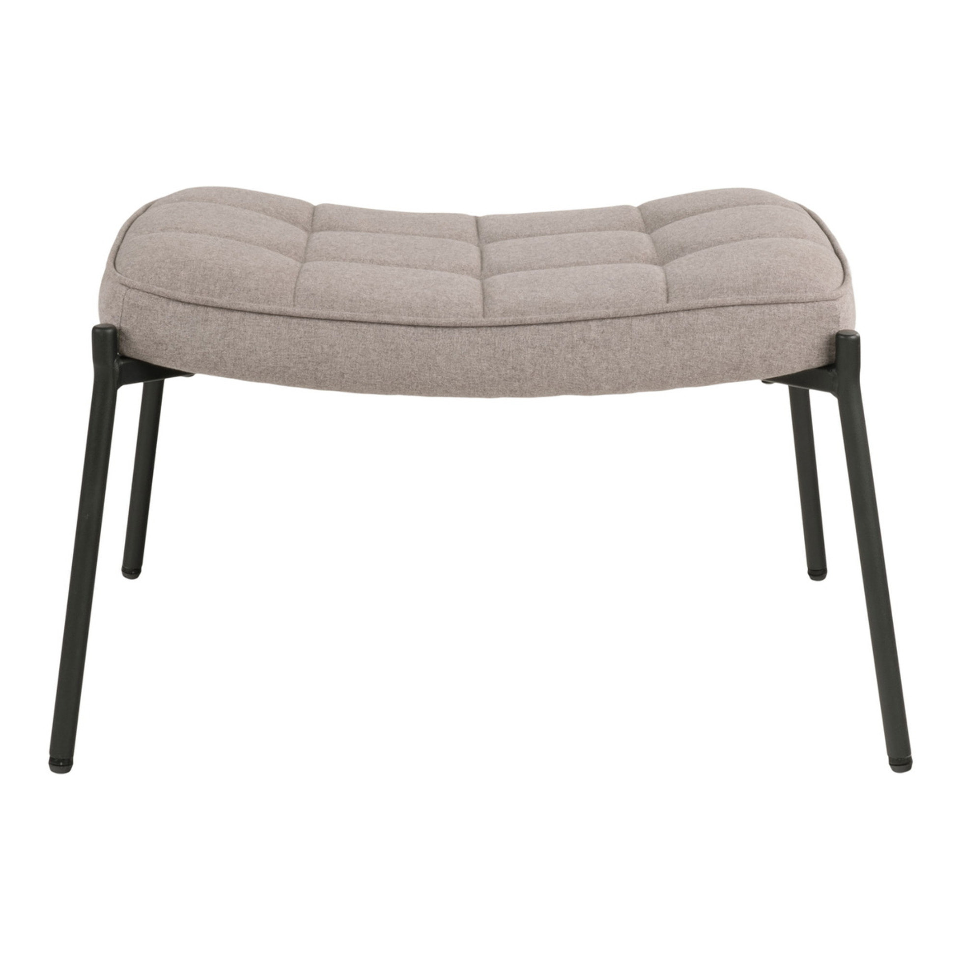 Poggiapiedi Glasgow in tessuto stone con gambe nere 63x42 cm