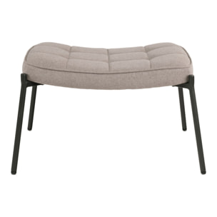 Poggiapiedi Glasgow in tessuto stone con gambe nere 63x42 cm