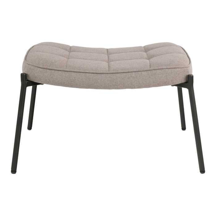 Poggiapiedi Glasgow in tessuto stone con gambe nere 63x42 cm