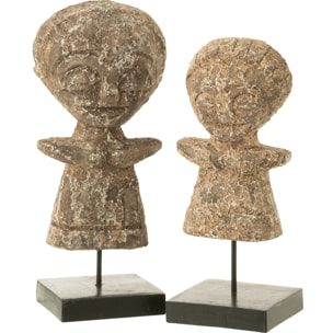 J-Line décoration Statue Ying - bois - naturel - large