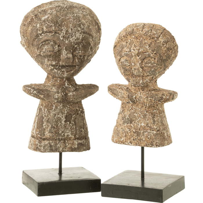 J-Line décoration Statue Ying - bois - naturel - large