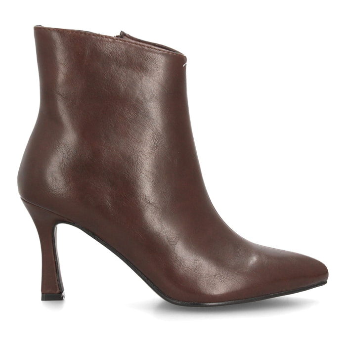 Botines de Tacón Mujer con Cremallera Lateral punta fina y tacón estilizado
