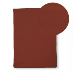 Drap plat percale de coton uni rouge La percale francaise grenat