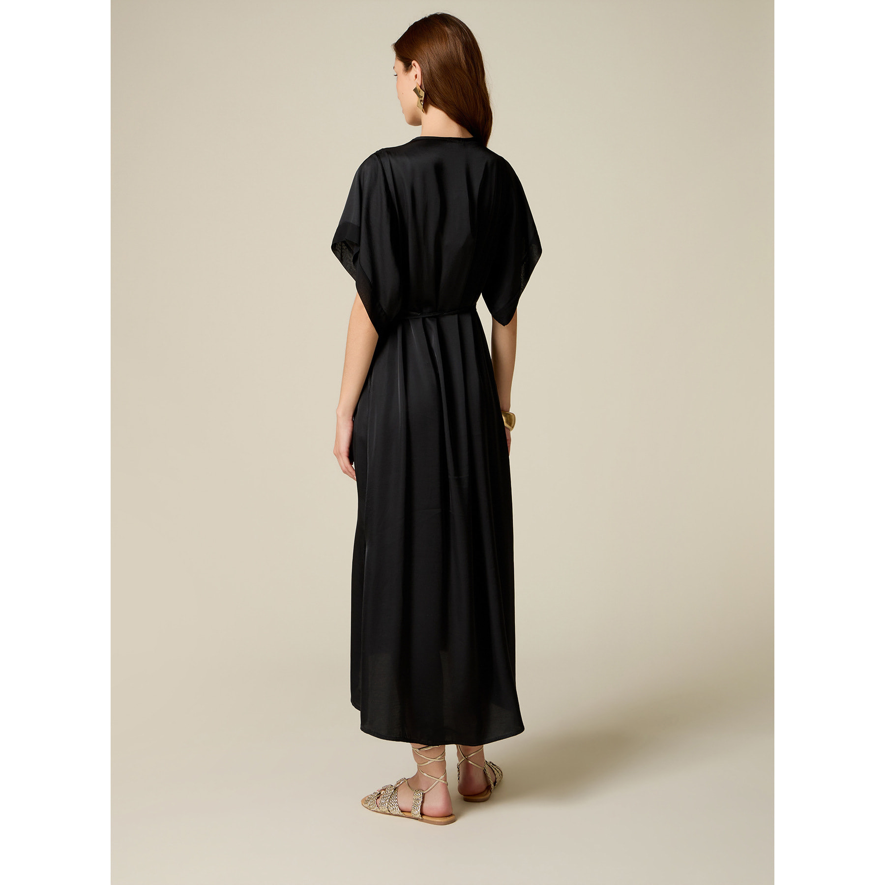 Oltre - Vestito lungo in raso - Nero
